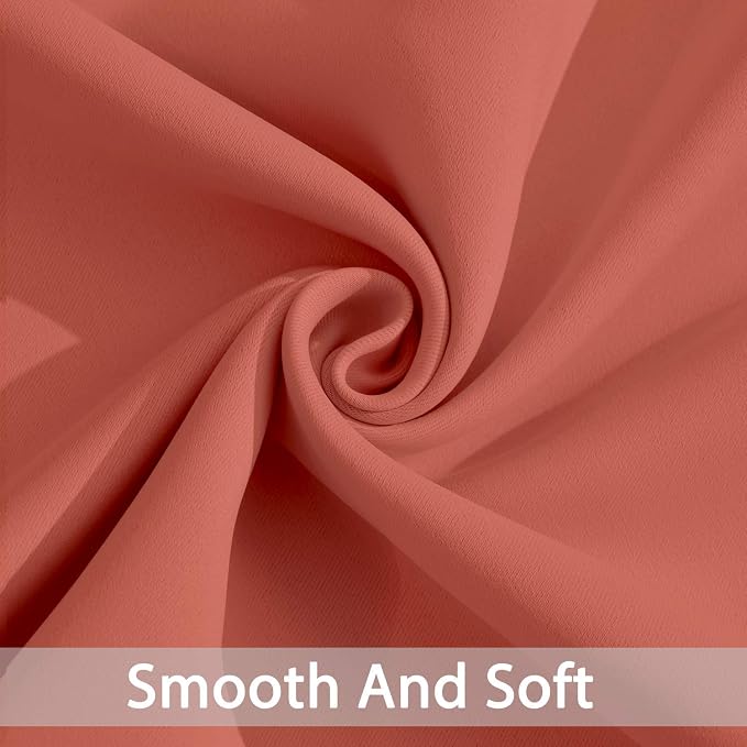 Yakamok Curtains 63 Inch Length Coral Orange Room Darkening Blackout Thermal - Image 5