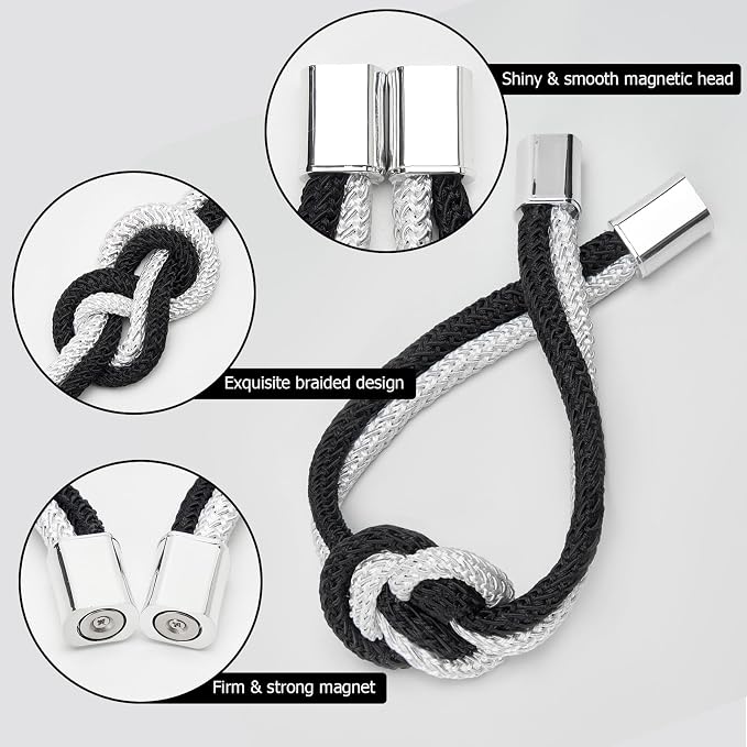 NICEEC 2 Pack Mini Magnetic Curtain Tiebacks Nordic Simple Style Drape Tie - Image 3