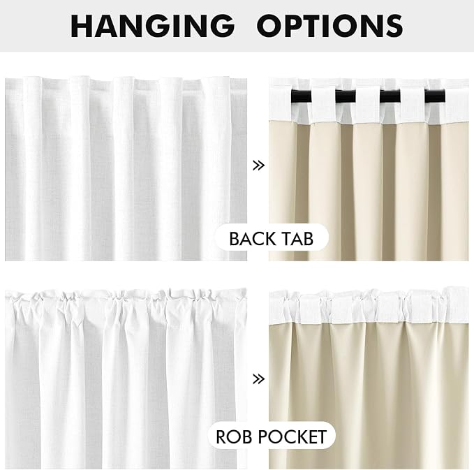 MIULEE 100% Blackout Linen Curtains - Image 5