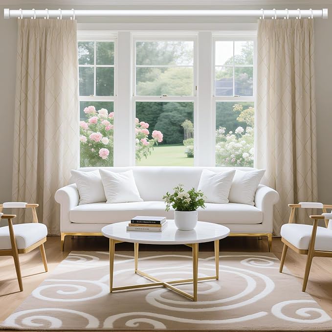 White Curtain Rods for Windows 36 to 240 Inch, Size:36-240 Inch - Image 2