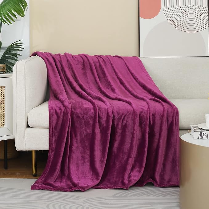 JIAHANNHA Purple Throw Blanket Fleece Blanket 50"x60", Super Soft Cozy Plush by JIAHANNHA