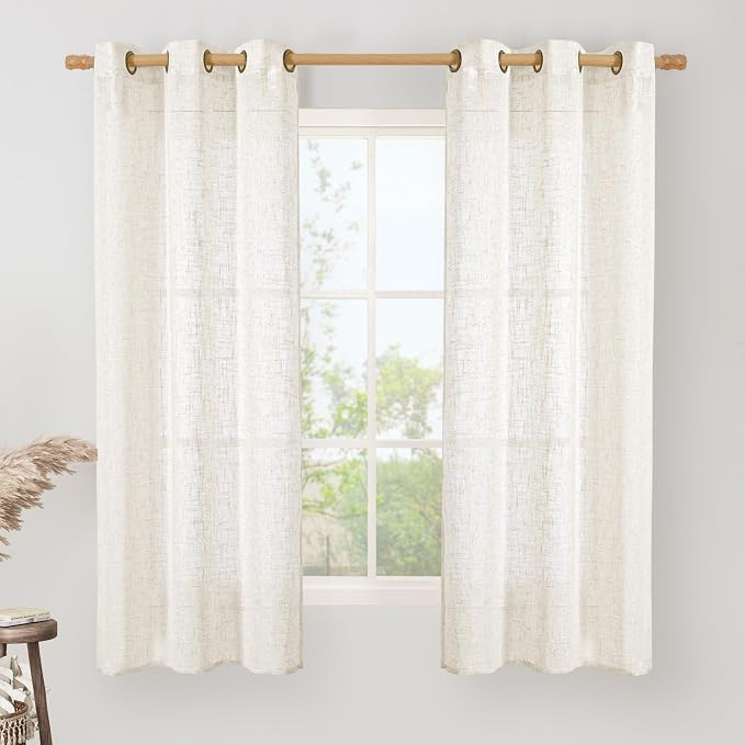 LAMIT Cream Sheer Linen Curtains by LAMIT