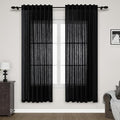 Nanspring Black Semi Sheer Linen Curtains 78 inch Length by Nanspring