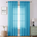 Lecloud Turquoise Sheer Curtains 90 Inches Long 2 Panels, Elegant Gauzy Airy by Lecloud