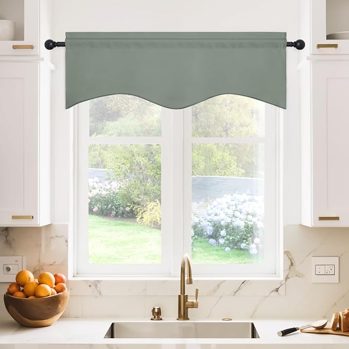 NICETOWN 2 Panels Bedroom Blackout Valance Tier - Image 2