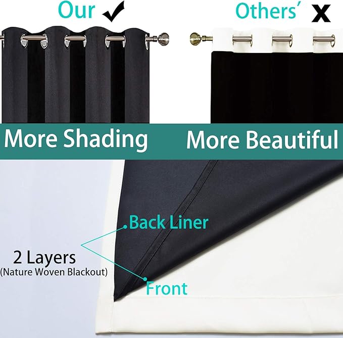 Yakamok 100% Cream Blackout Curtains - Image 5