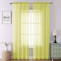 Lecloud Lemon Sheer Curtains 90 Inches Long 2 Panels, Solid Voile Privacy Airy by Lecloud