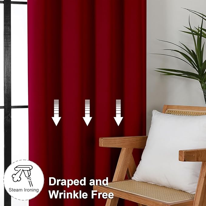Simplebrand Ava Red Blackout Curtains - Image 7