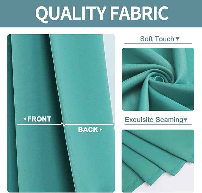 ChrisDowa Blackout Curtains for Bedroom and Living Room 72 Inches Long | 2 - Image 3