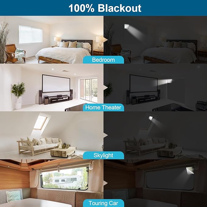 100% Blackout Curtains for Bedroom, Portable DIY Window Blinds, No Drill Window - Image 3
