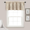 Lush Decor Linen Button Farmhouse Valance, Dark Linen by LushDecor