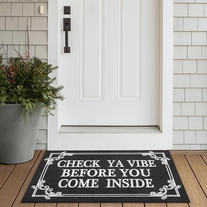 Indoor Door Mat Welcome Mats for Front Door Outdoor Entry Black Doormat - Image 6