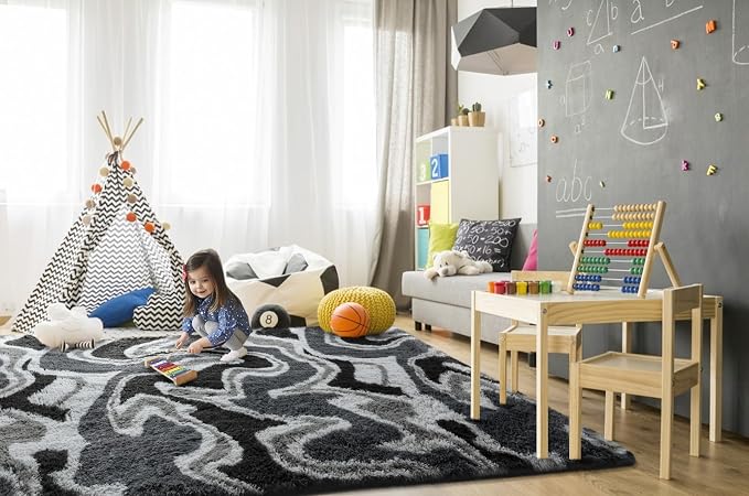 TWINNIS Super Soft Shaggy Rugs Fluffy Carpets, 5x8 Feet, Indoor Modern Plush - Image 4