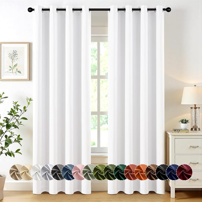 MIULEE Pure White Blackout Curtains by MIULEE