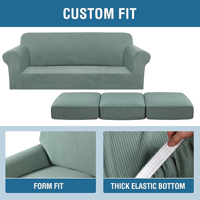 H.VERSAILTEX 4 Piece Stretch Sofa Covers - Image 4