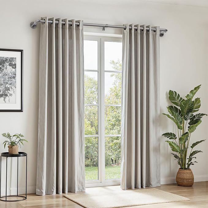 Zeerobee Curtain Rods for Windows 48 to 84, 1 Inch Industrial Wrap Around Grey - Image 2