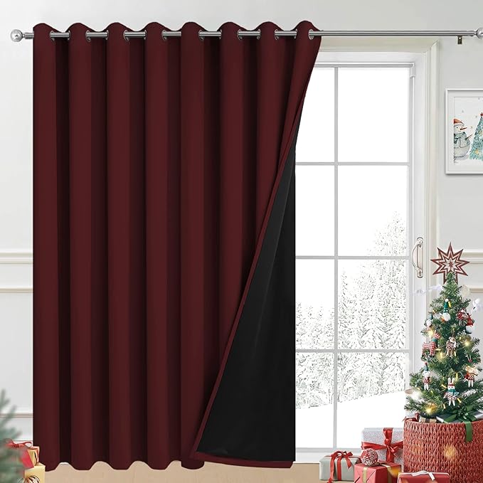 Yakamok Total Blackout Extra Wide Patio Sliding Door Curtains, Grommet Thermal by Yakamok