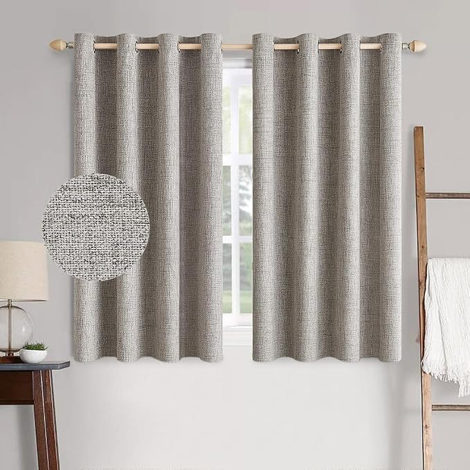 MIULEE 100% Blackout Linen Textured Curtains by MIULEE