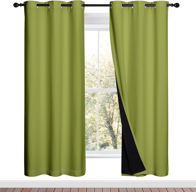 NICETOWN Full Shade Curtain Panels, Fresh Green, Pair of Thermal Insulated & by NICETOWN