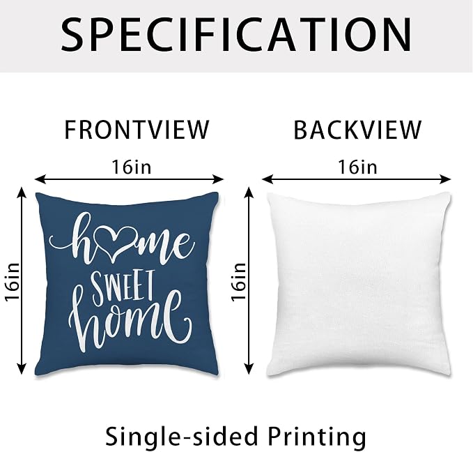Hexagram Geometric Blue Pillow Covers 16x16 Set of 4, Decorative Outdoor Boho - Image 4
