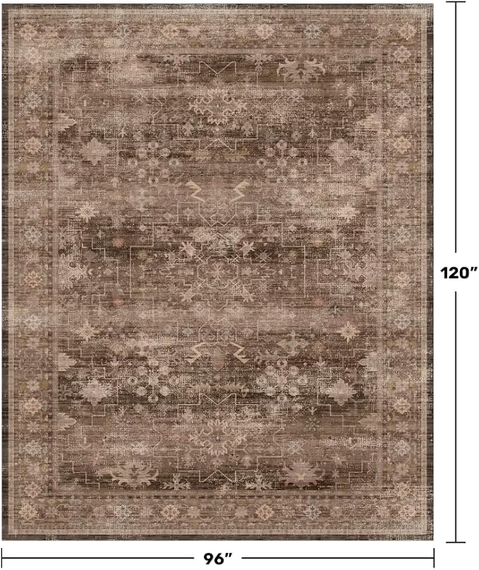 Hazo Haus Boho Taupe Brown Living Room Rug 8x10 - Image 2