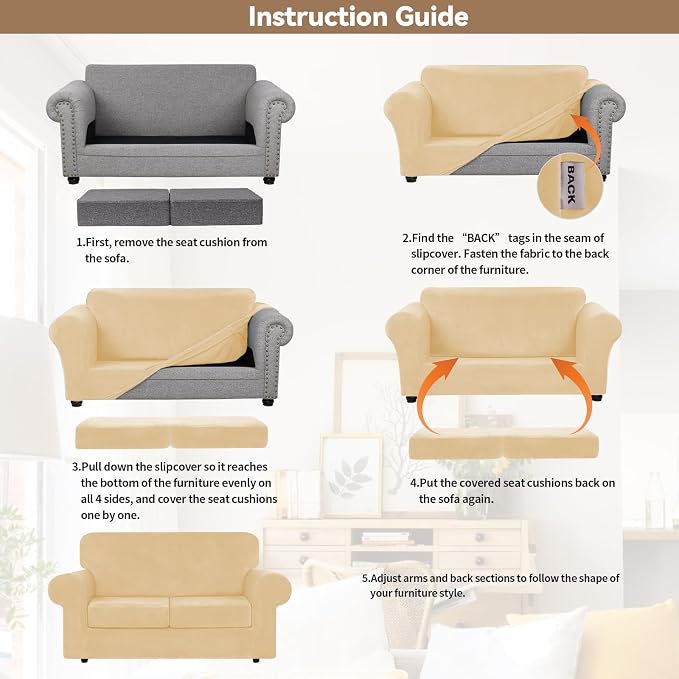 WEERRW Velvet Couch Covers for 2 Cushion Couch Sofa - Image 6