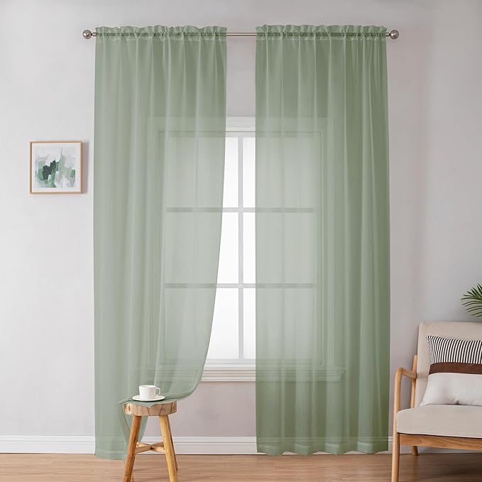 Simplebrand Sheer Curtains 72 Inches Long 2 Panels by Simplebrand