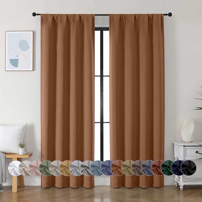 Simplebrand Ava Sun Baked Blackout Curtains by Simplebrand
