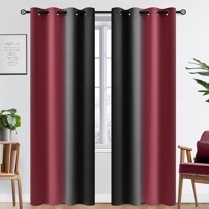 SimpleHome Ombre Room Darkening Curtains 84 inches Length - Image 2