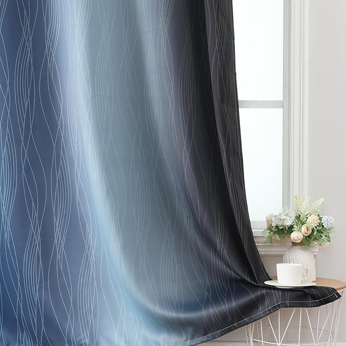 Estelar Textiler Black and Navy Blue Blackout Curtains - Image 6