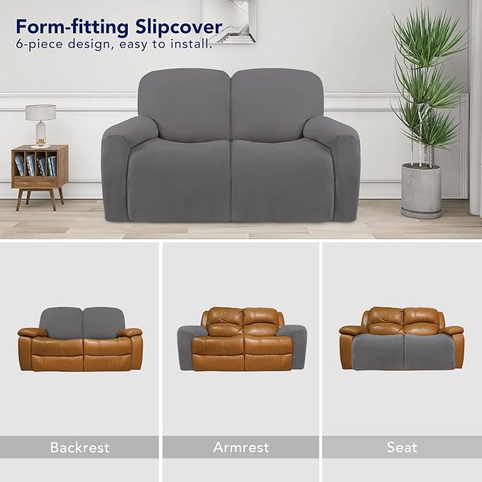 PureFit Super Stretch Loveseat Recliner Sofa Couch Cover - Image 4