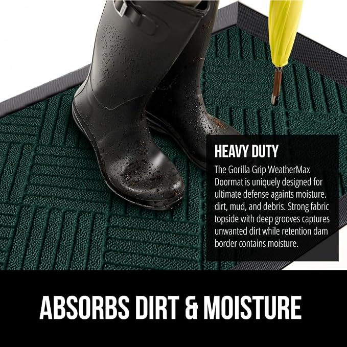 GORILLA GRIP 100% Waterproof All-Season WeatherMAX Doormat US Designed Natural - Image 4