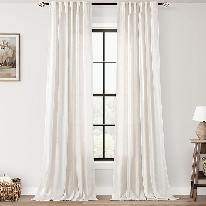 Extra Long 120 inch Curtains Linen Blend by Jolilight