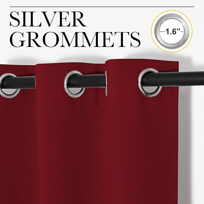 NICETOWN Holiday Christmas Decor Thermal Insulated Solid Grommet Blackout - Image 3