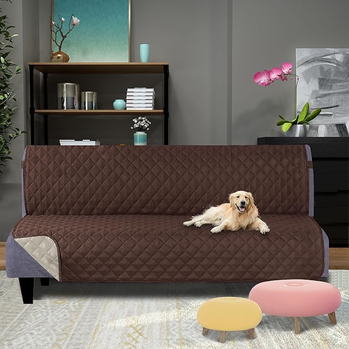 U-NICE HOME Futon Sofa Covers Reversible Sofa Slipcover Armless Furniture - Image 2