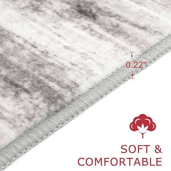KOZYFLY Modern Abstract Washable Long Runner Rug 2.6x20 Hallway Rug Runner - Image 2