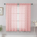 Chyhomenyc Blush Pink Short Curtains 45 Inch Length 2 Panels, Light Filtering by Chyhomenyc