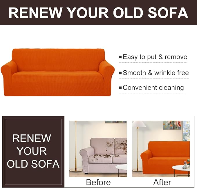 U-NICE HOME 4 Seater Stretch Couch Cover Sofa Cover Washable Sofa Slipcover - Image 5
