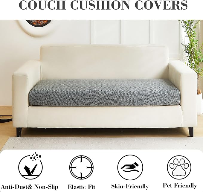Couch Covers for 2 Cushion Sofa Pet Friendly Couch Cushion Covers Universal - Image 3