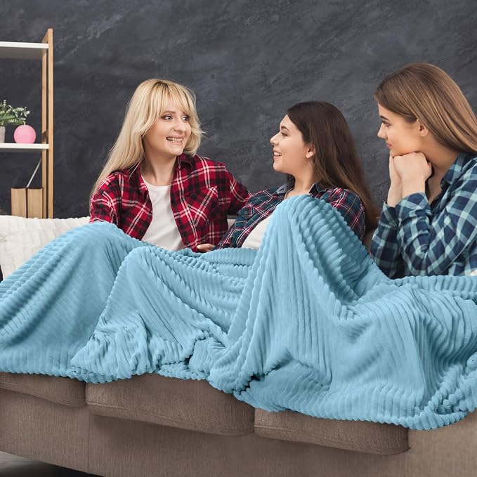 Buryeah 12 Pcs Flannel Throw Blanket Bulk 50 x 60 in Sleepover Blanket Outdoor - Image 4