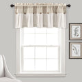 Lush Decor Linen Button Farmhouse Valance Curtians 84"W x 18"L Linen by LushDecor