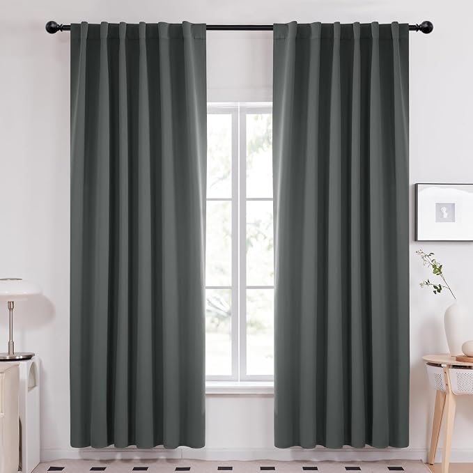 Deconovo Rod Pocket and Back Tab Curtains Room Darkening Curtains Blackout by Deconovo