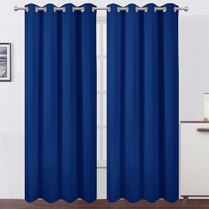 LEMOMO Blackout Curtains 66 x 84 inch/Royal Blue Curtains Set of 2 by Lemomo