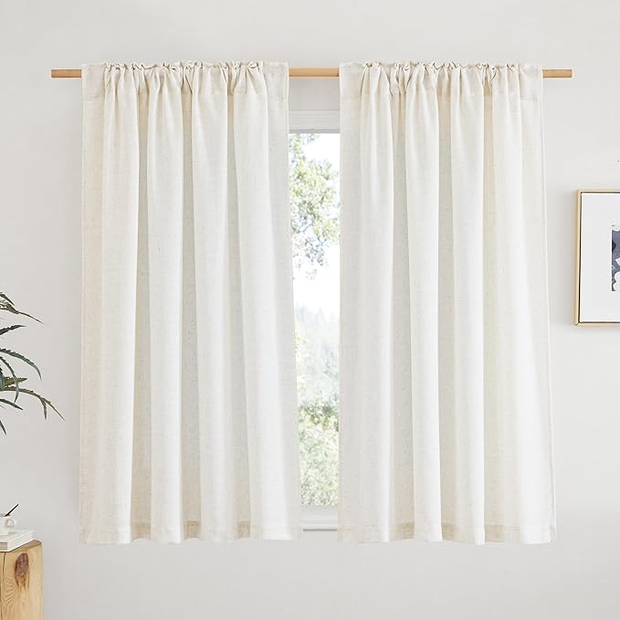 NICETOWN Natural Linen Curtains 54 inches Long - Image 3