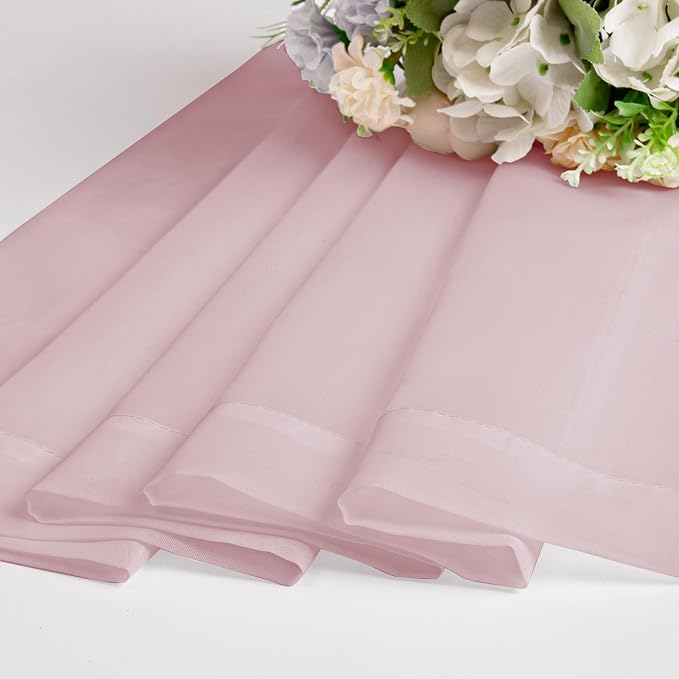 Chyhomenyc Blush Pink Sheer Curtains 120 Inches Long - Image 4