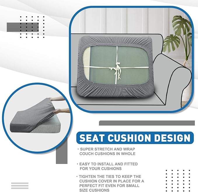 XINEAGE Couch Cushion Covers Seat Cushion Cover Thick Stretch Sofa Slipcovers 1 - Image 6