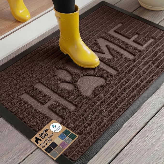 GORILLA GRIP 100% Waterproof All-Season WeatherMAX Doormat US Designed Natural by GorillaGrip