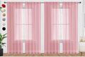 SpaceDresser Sheer Blush Curtains 4 Panels Rod Pocket Semi-Sheer Curtain 90 by SpaceDresser