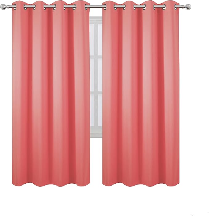 LEMOMO Coral Thermal Blackout Curtains/52 x 72 Inch/Set of 2 Panels Room - Image 2