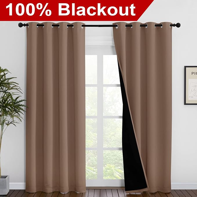 NICETOWN Warm Curtains for Winter, 100% Blackout Curtains Thermal, Noise - Image 2